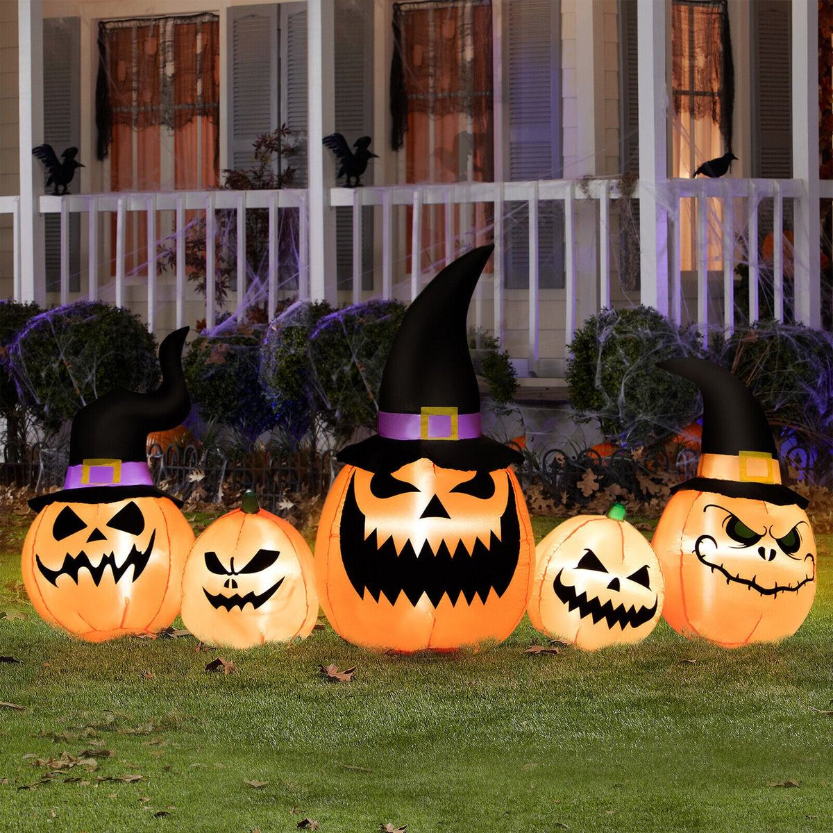 Light-Up Inflatable Halloween Pumpkin Family