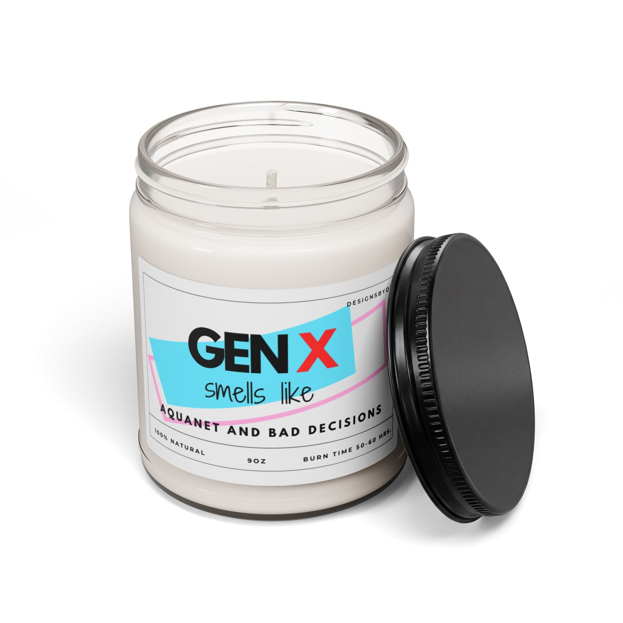 Gen X Scented Soy Candle — "Smells Like Aquanet and Bad Decisions" (9 oz)