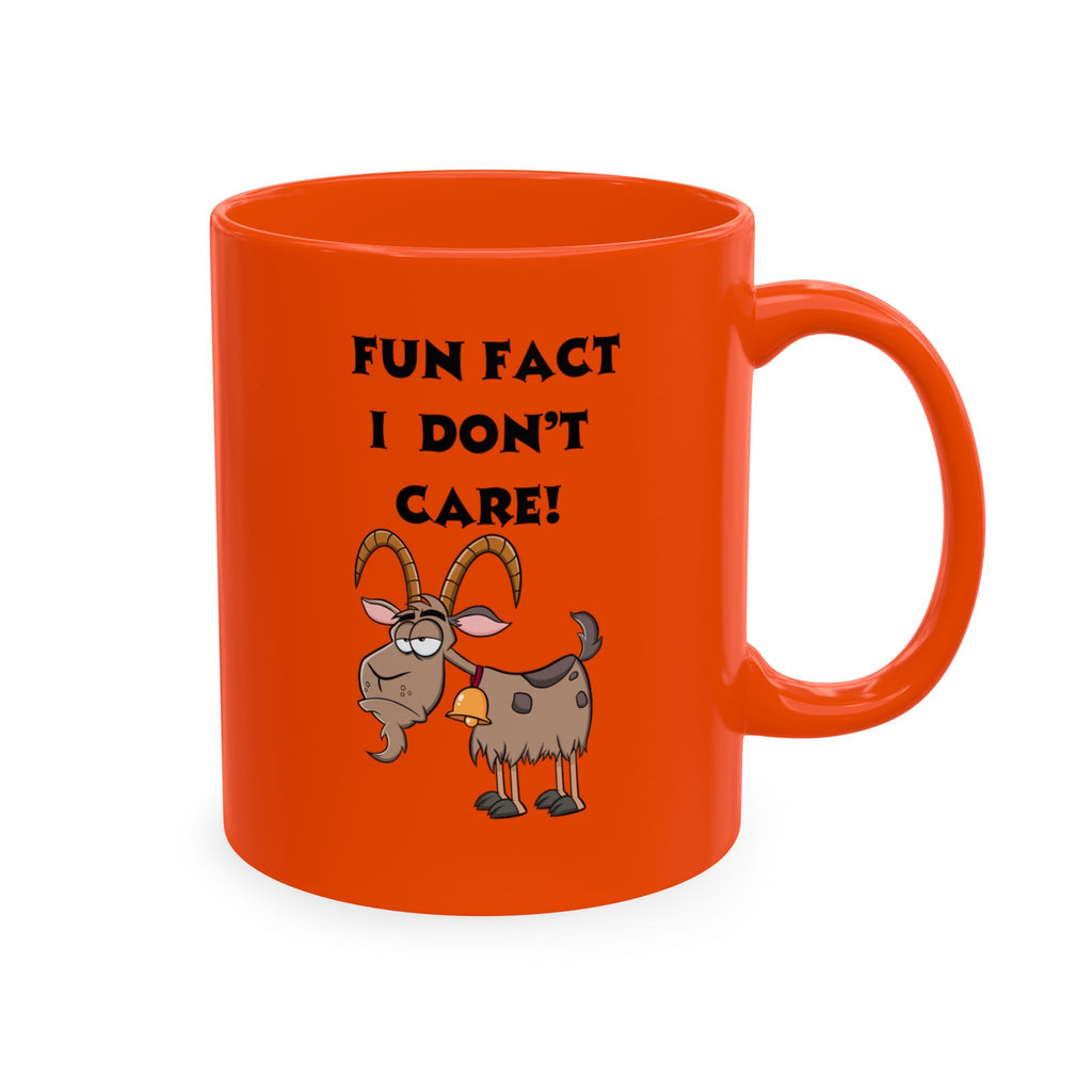 Funny Goat Ceramic Mug - "Fun Fact I Don't Care" Coffee Cup