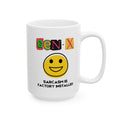 Gen X Mug — "Sarcasm Is Factory Installed" Retro Smiley Coffee Mug (15oz)
