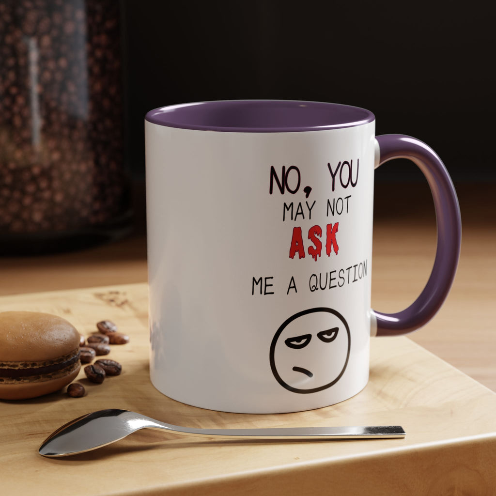 "No, You May Not Ask Me A Question" Sarcastic Coffee Mug, Great Office Gift