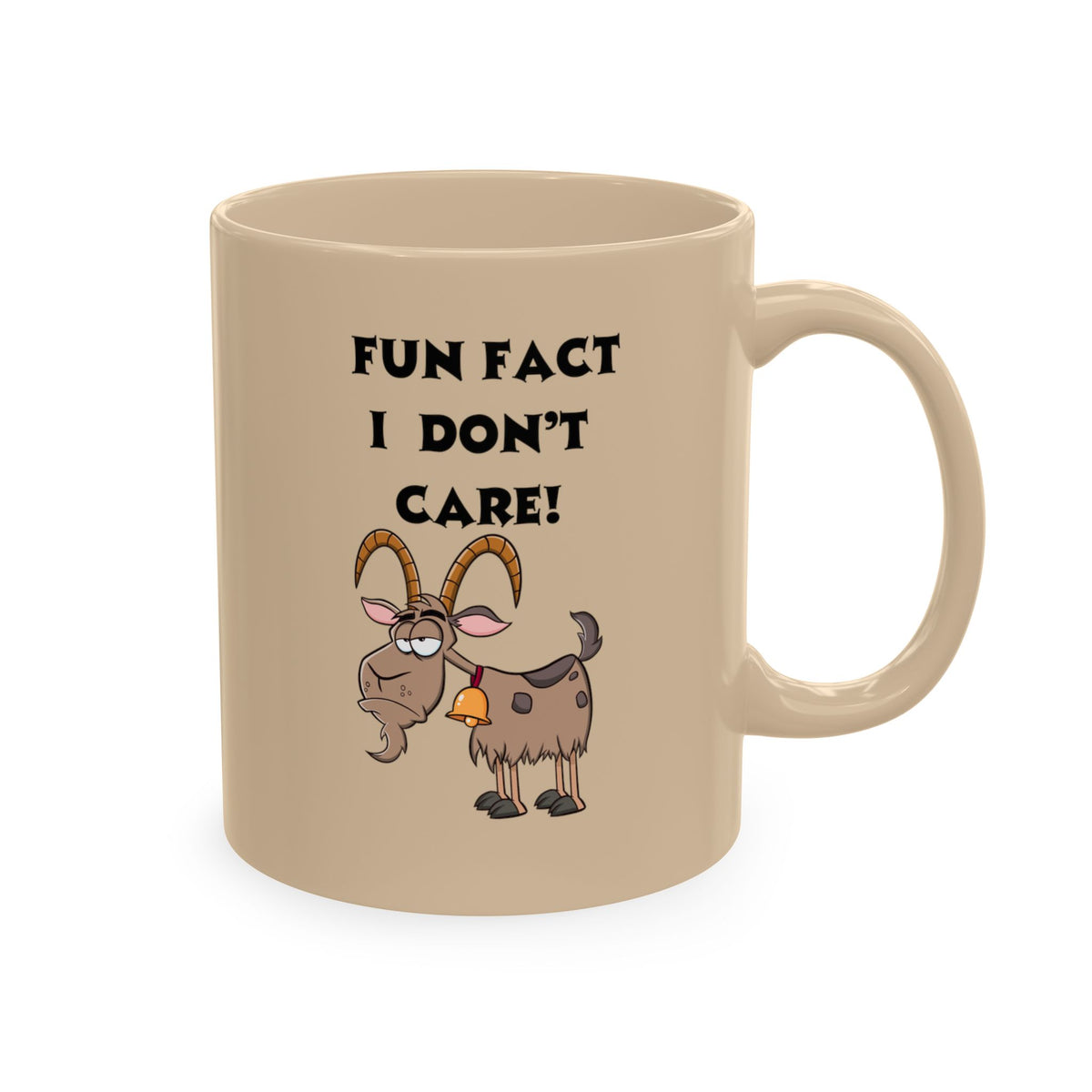 Funny Goat Ceramic Mug - "Fun Fact I Don't Care" Coffee Cup