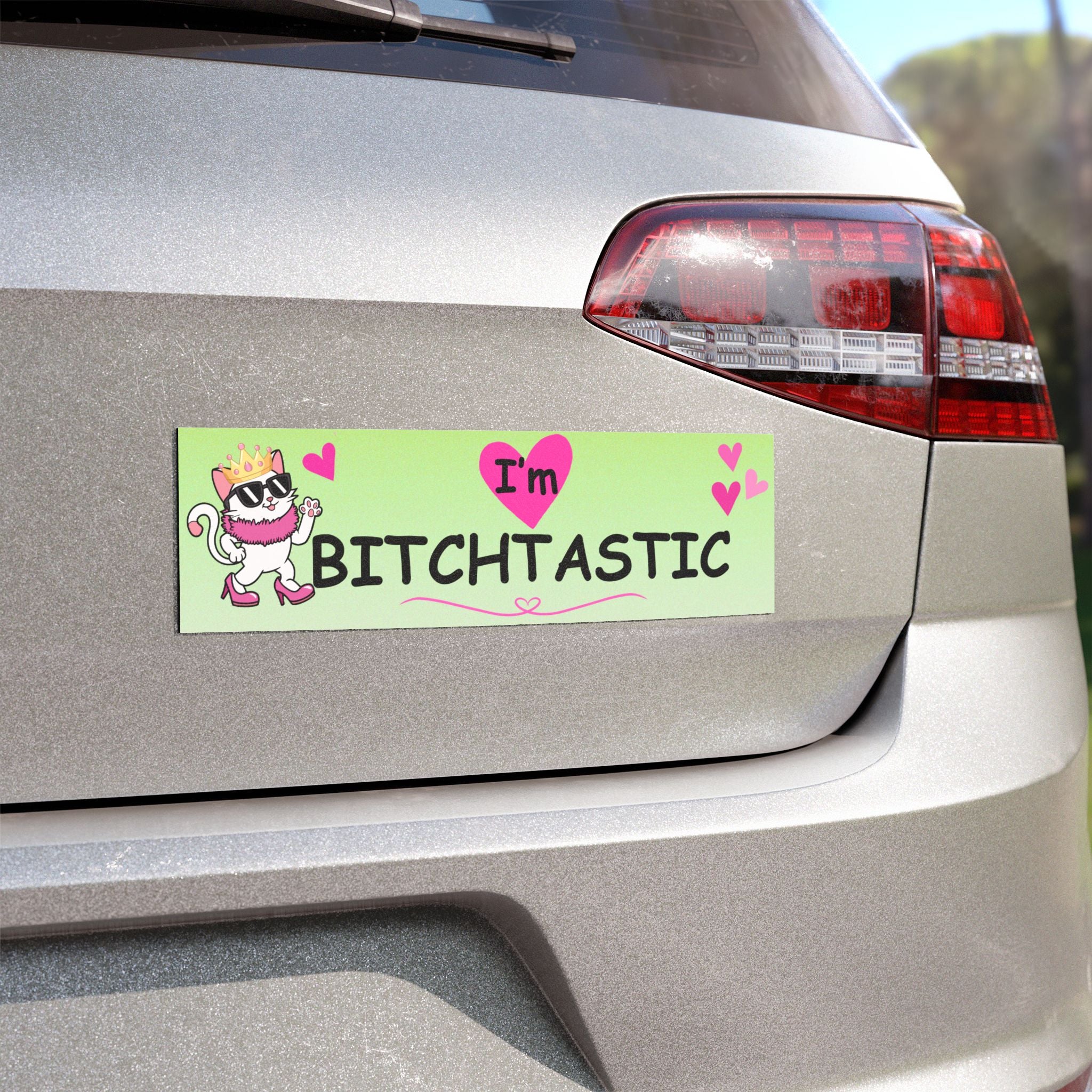 "I'm Bitchtastic" Sassy Cat Car Magnet