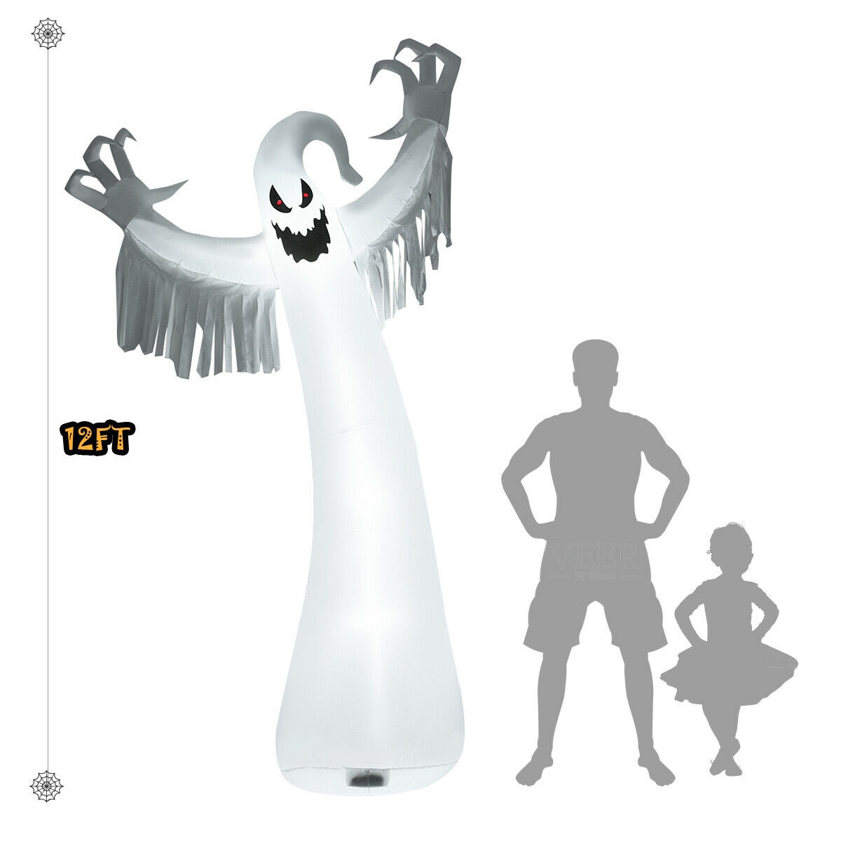 12-Foot Light-Up Halloween Ghost Inflatable