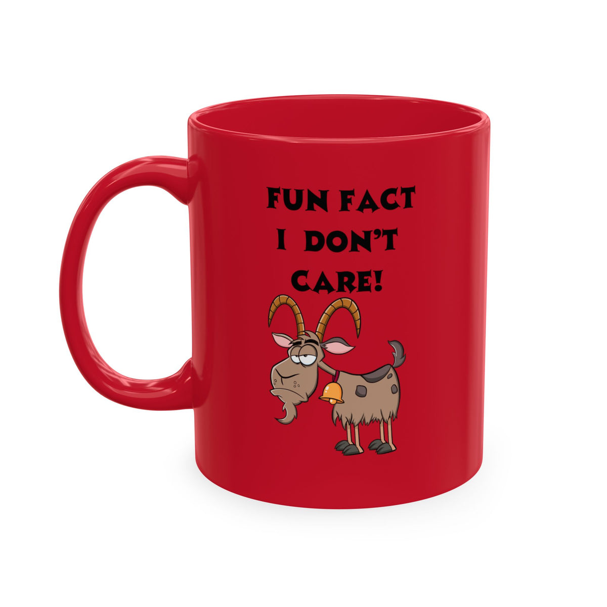 Funny Goat Ceramic Mug - "Fun Fact I Don't Care" Coffee Cup