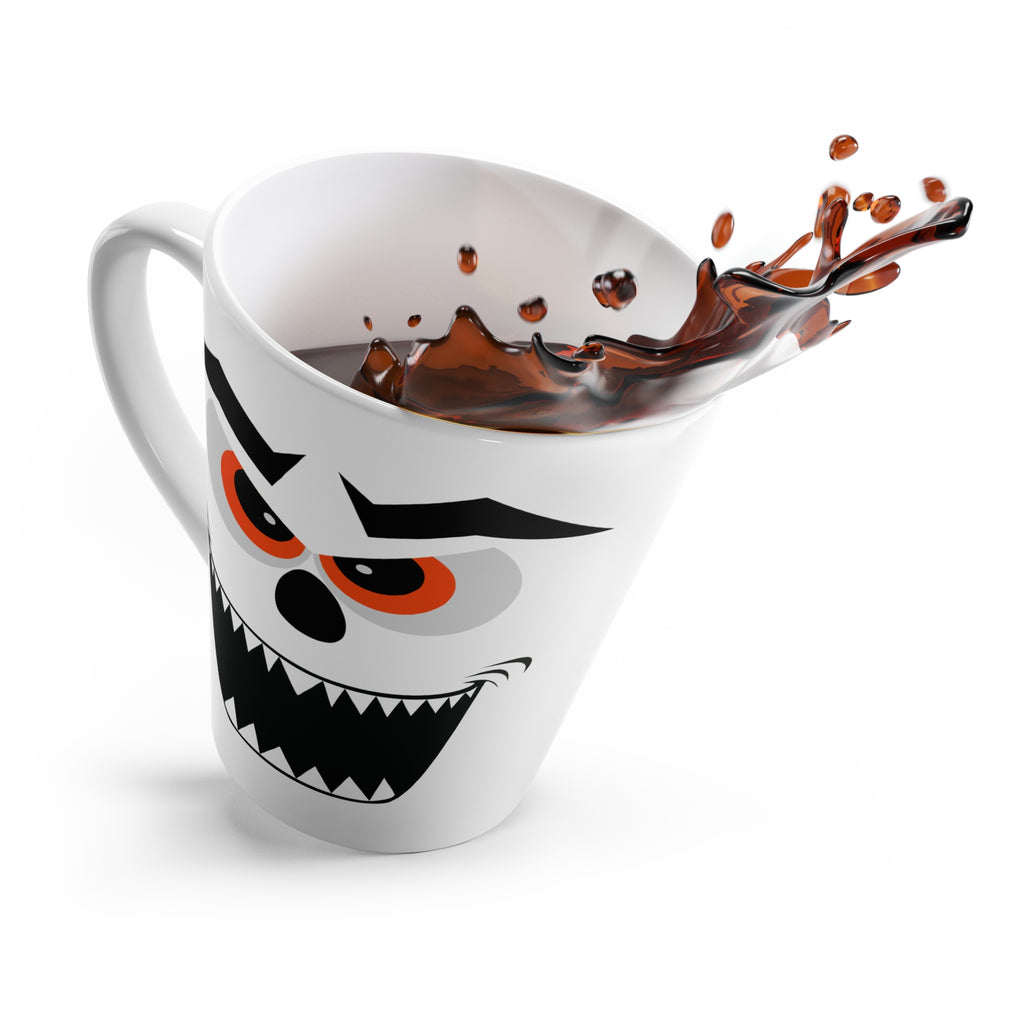Scary Skull Latte Mug — Spooky Halloween Coffee Cup (12oz)