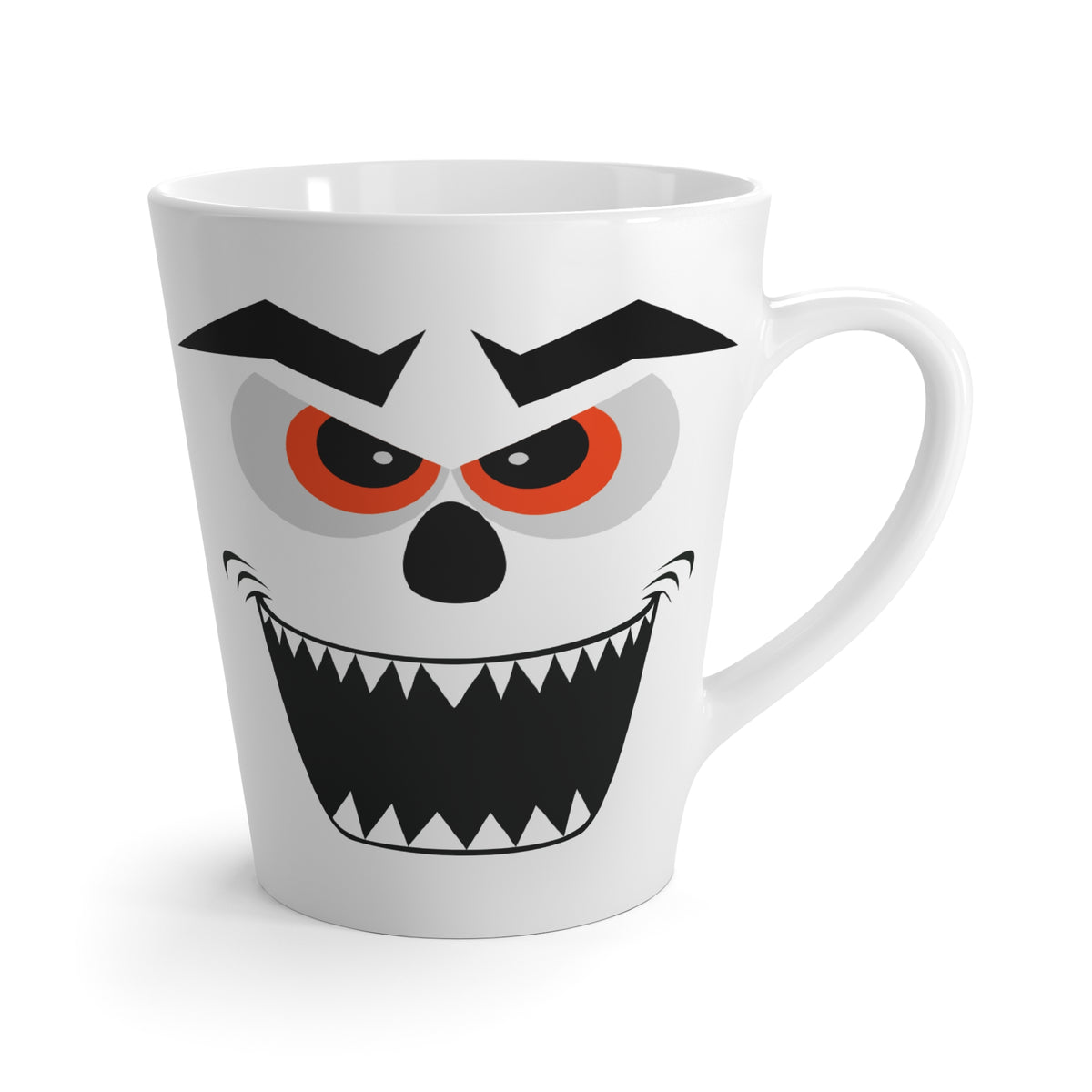 Scary Skull Latte Mug — Spooky Halloween Coffee Cup (12oz)