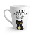 Hello Darkness My Old Friend Cat Latte Mug — Funny Goth Coffee Cup