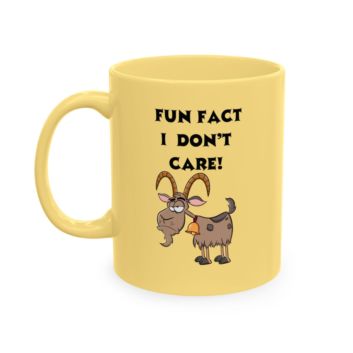Funny Goat Ceramic Mug - "Fun Fact I Don't Care" Coffee Cup