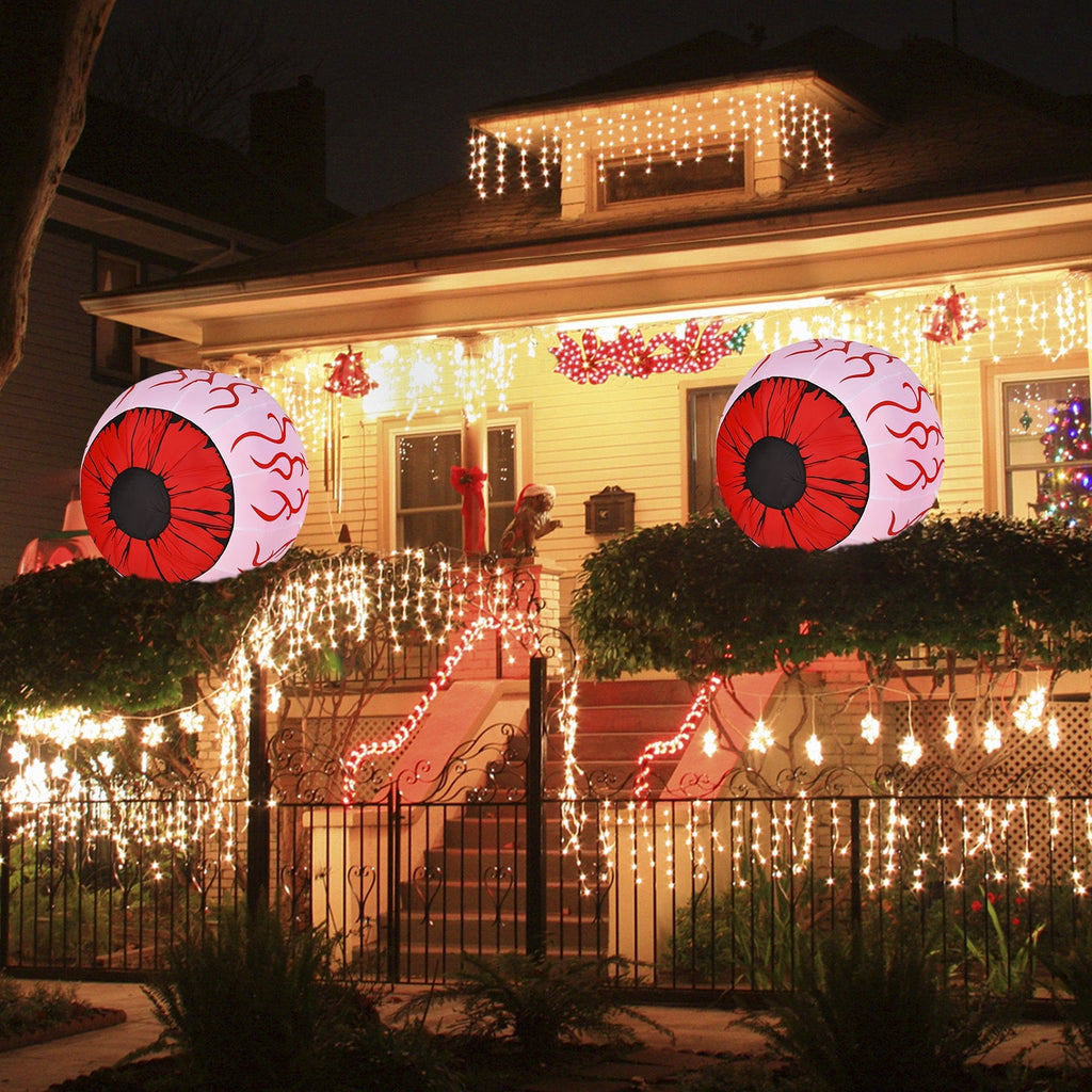 Light-Up Inflatable Halloween Eyeballs, Set of 2