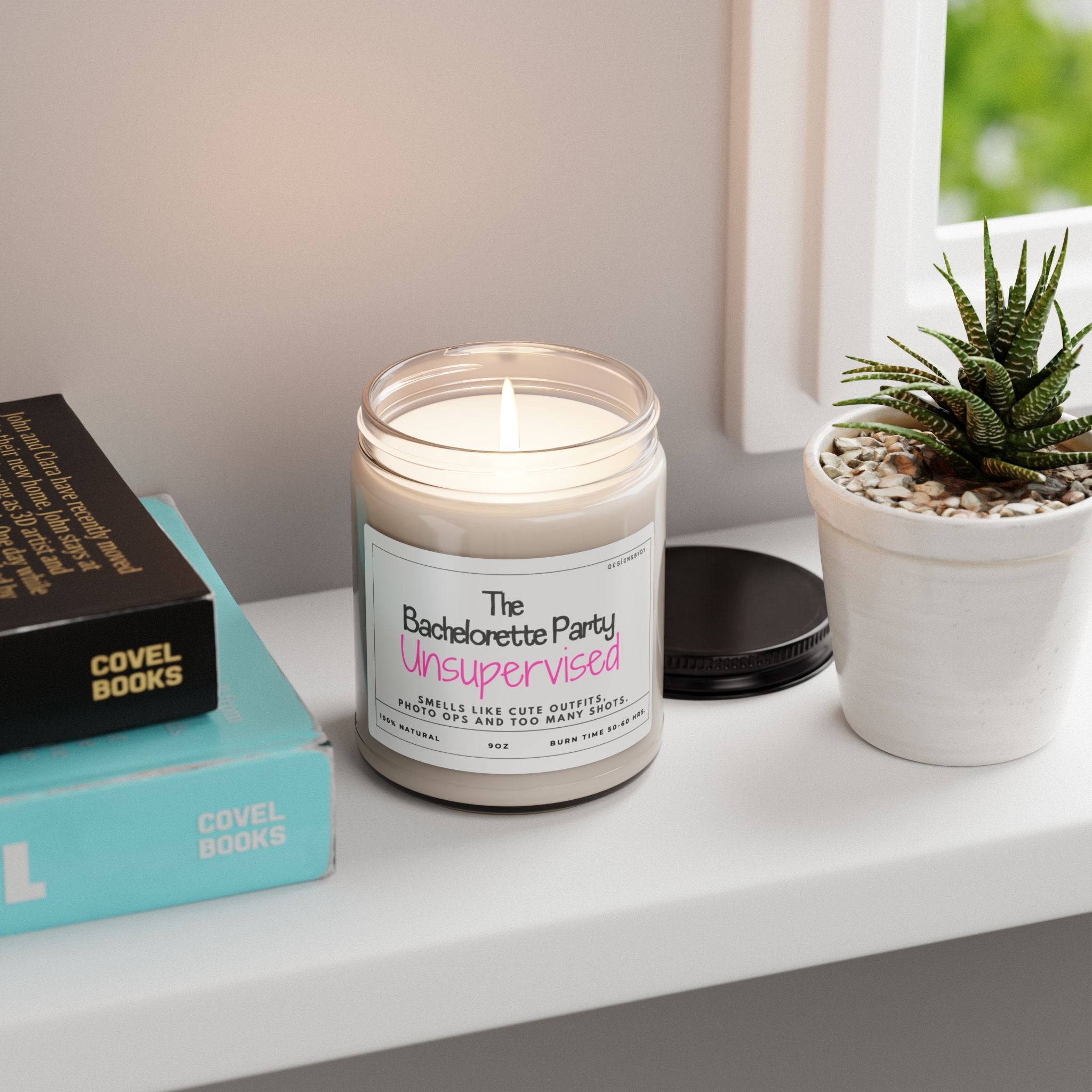 Bachelorette Party Candle — 9oz Scented Soy "Unsupervised" Bridal Shower Favor