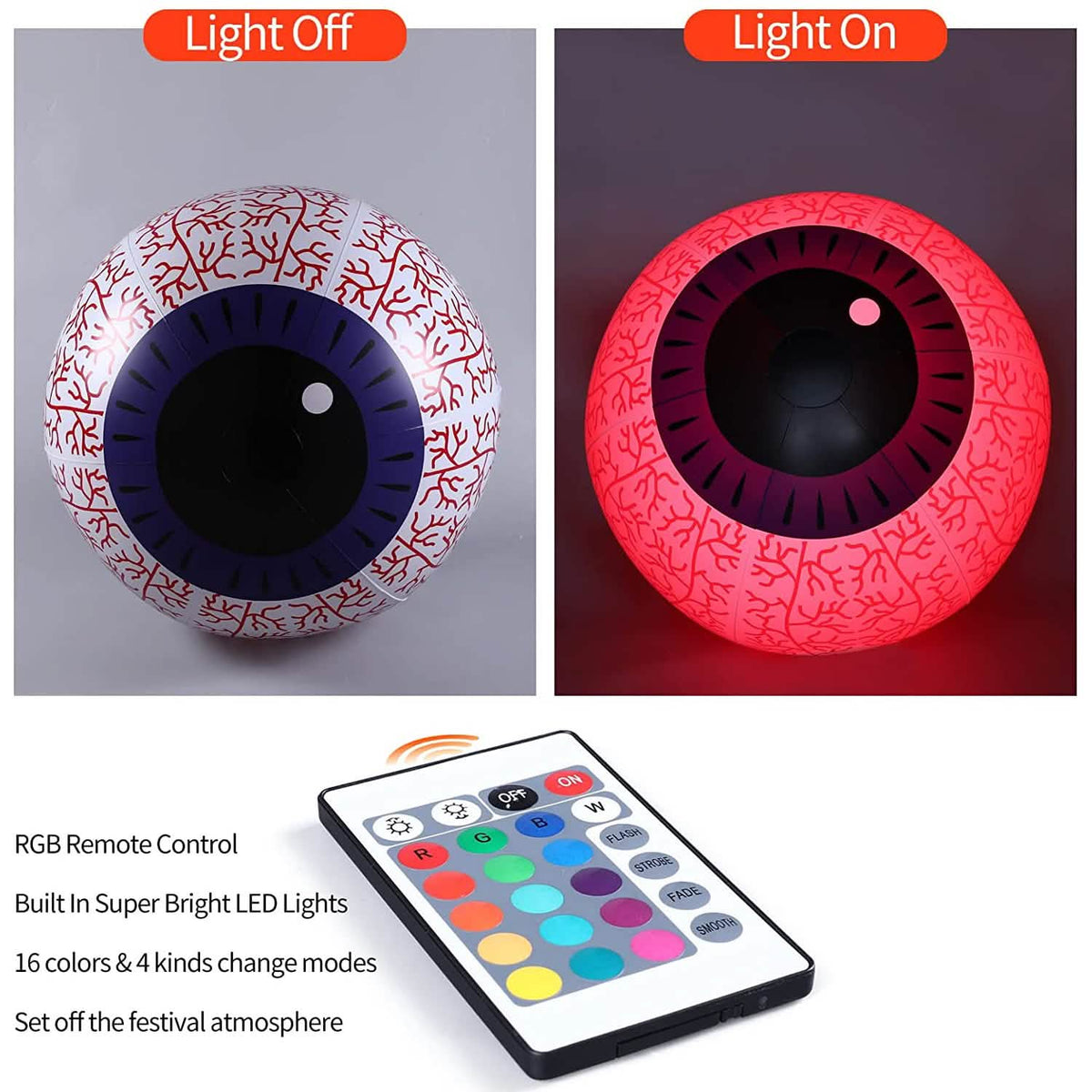 Halloween Ghost Eyeball Light-Up Inflatable