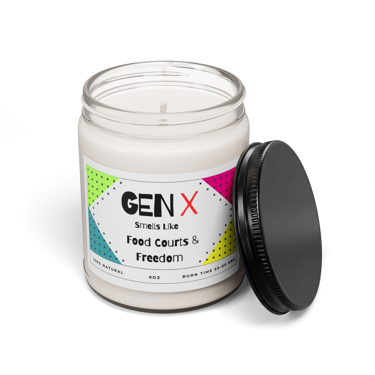 Gen X Scented Soy Candle – “Smells Like Food Courts & Freedom” (9oz)