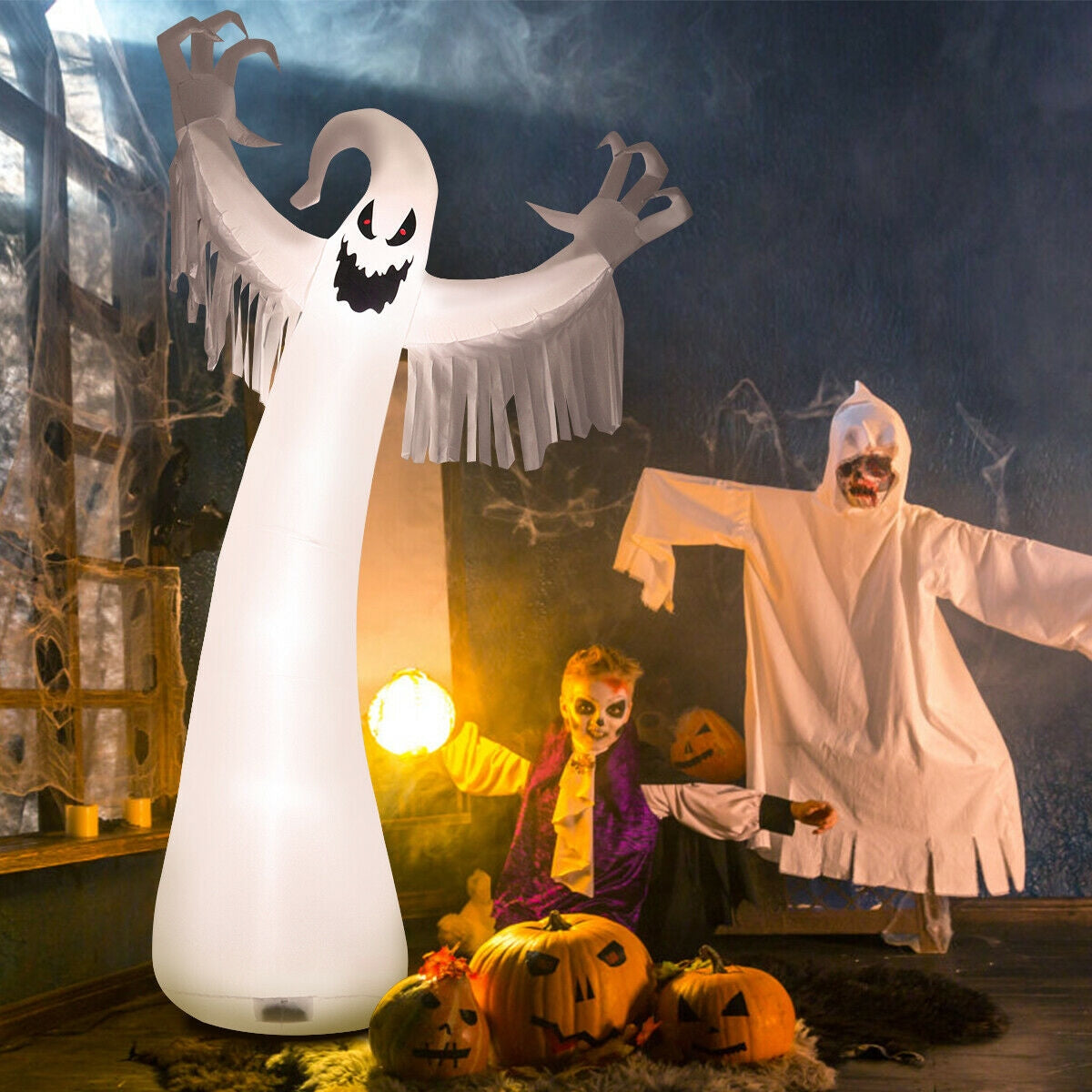 12-Foot Light-Up Halloween Ghost Inflatable