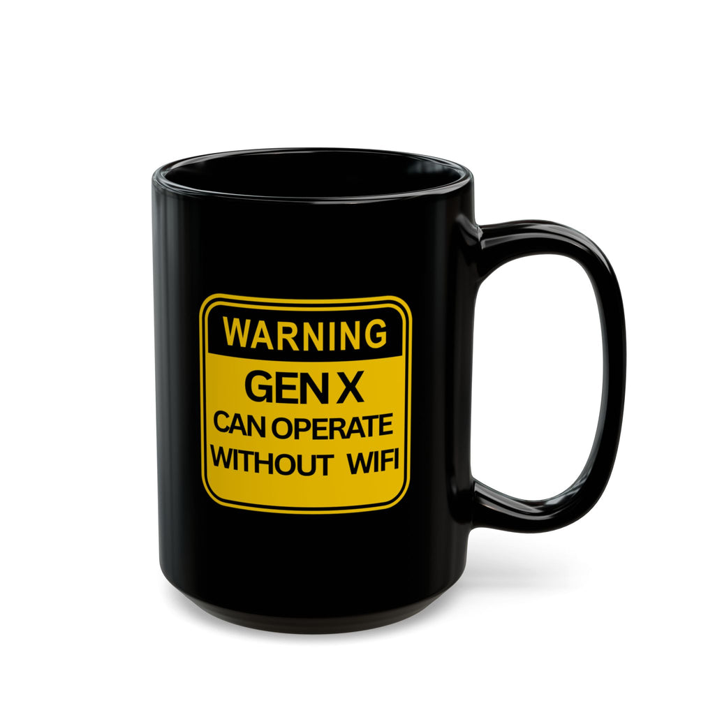 Gen X Black Mug — "I Survived the 80s & 90s and All I Got Was This Coffee Mug" (15oz)