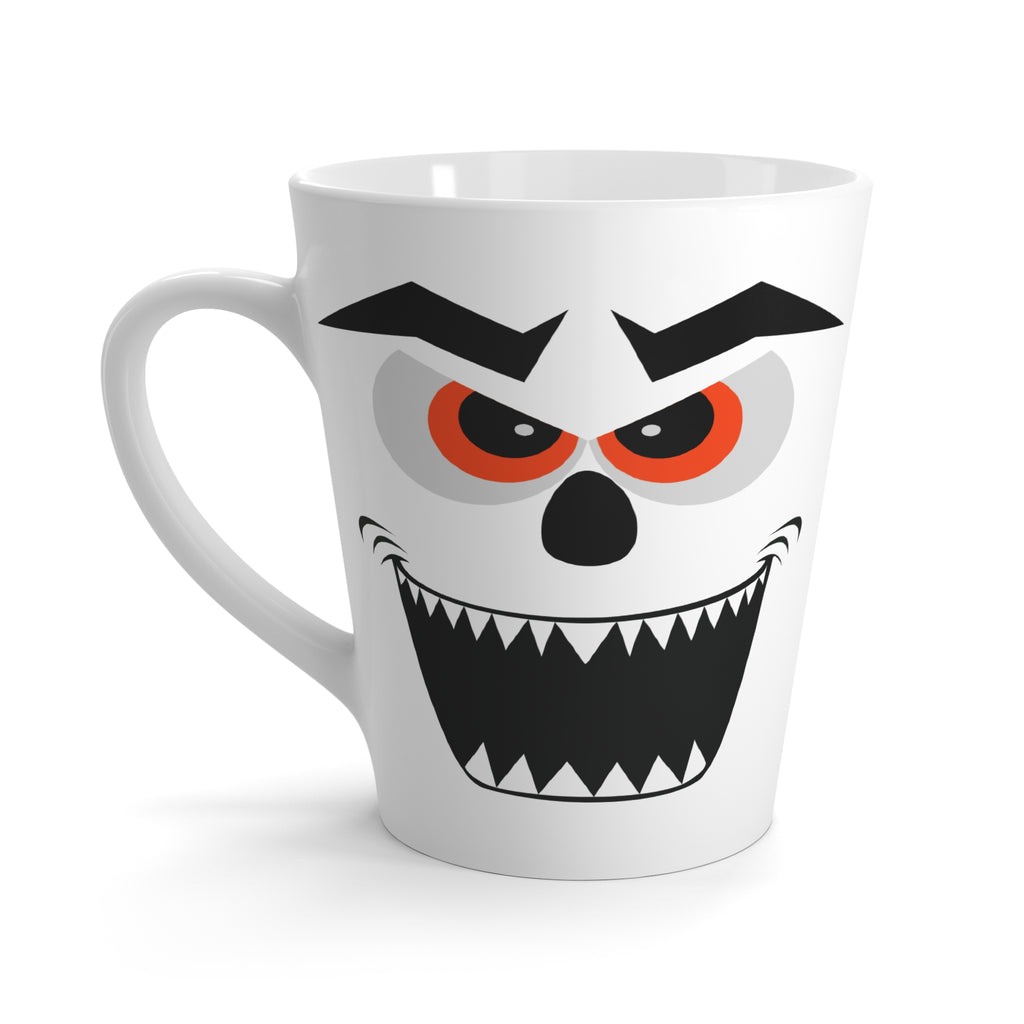 Scary Skull Latte Mug — Spooky Halloween Coffee Cup (12oz)