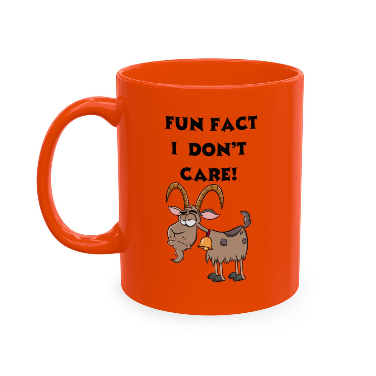 Funny Goat Ceramic Mug - "Fun Fact I Don't Care" Coffee Cup