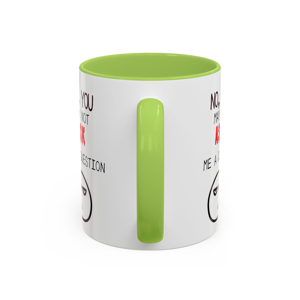 "No, You May Not Ask Me A Question" Sarcastic Coffee Mug, Great Office Gift