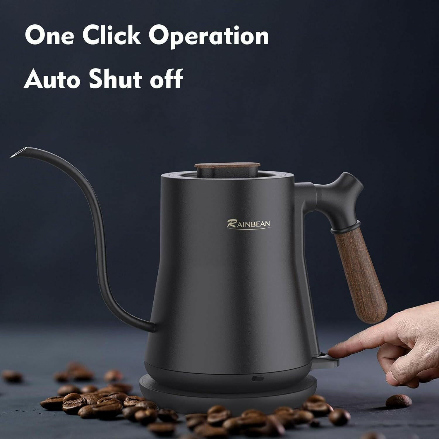 Gooseneck Electric Kettle — Stainless Steel, Rapid Heat & Auto Shutoff