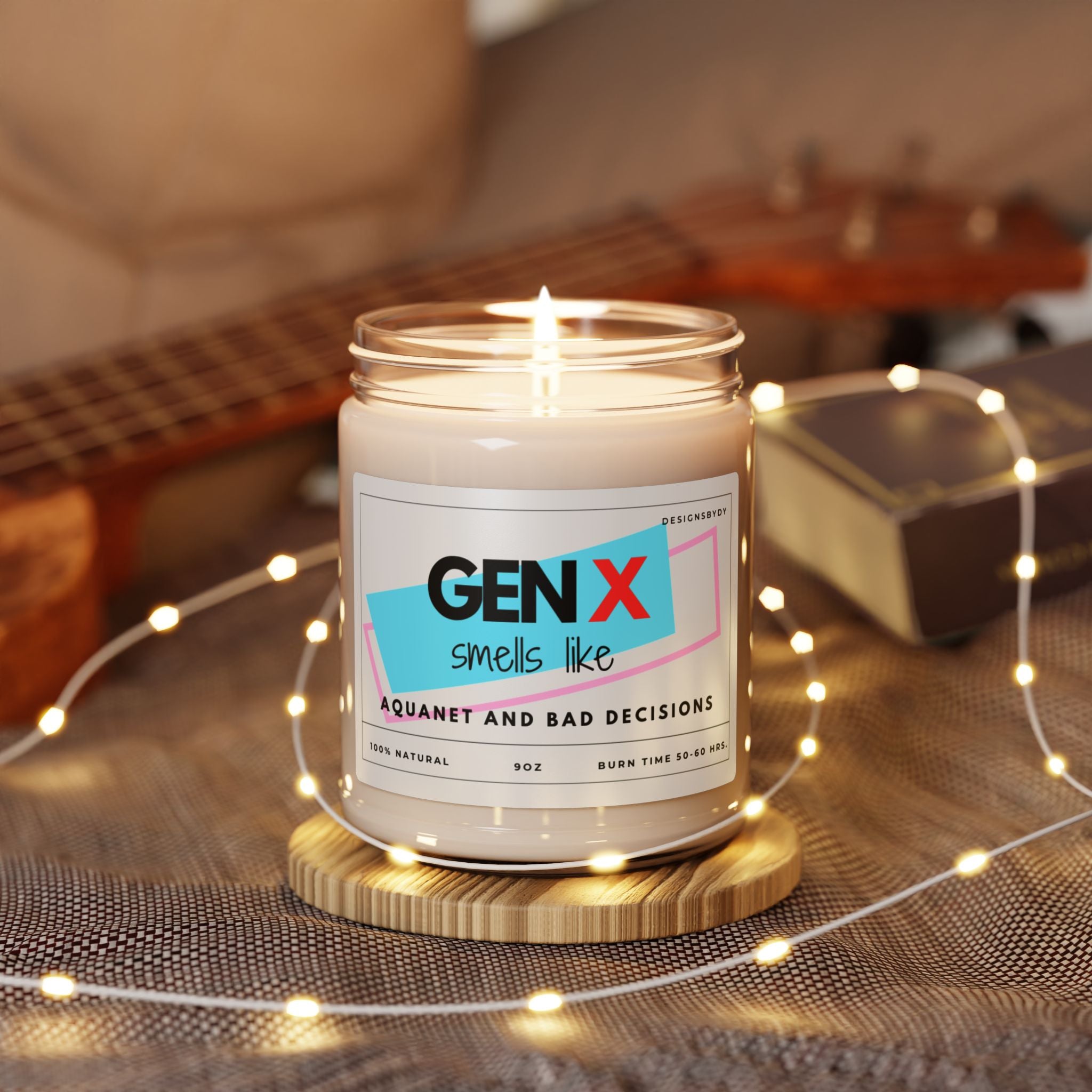 Gen X Scented Soy Candle — "Smells Like Aquanet and Bad Decisions" (9 oz)