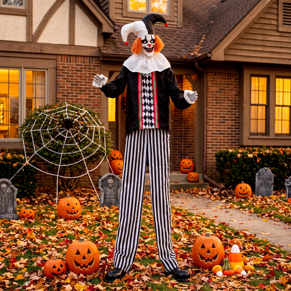 HOMCOM Animated Halloween Clown Decoration