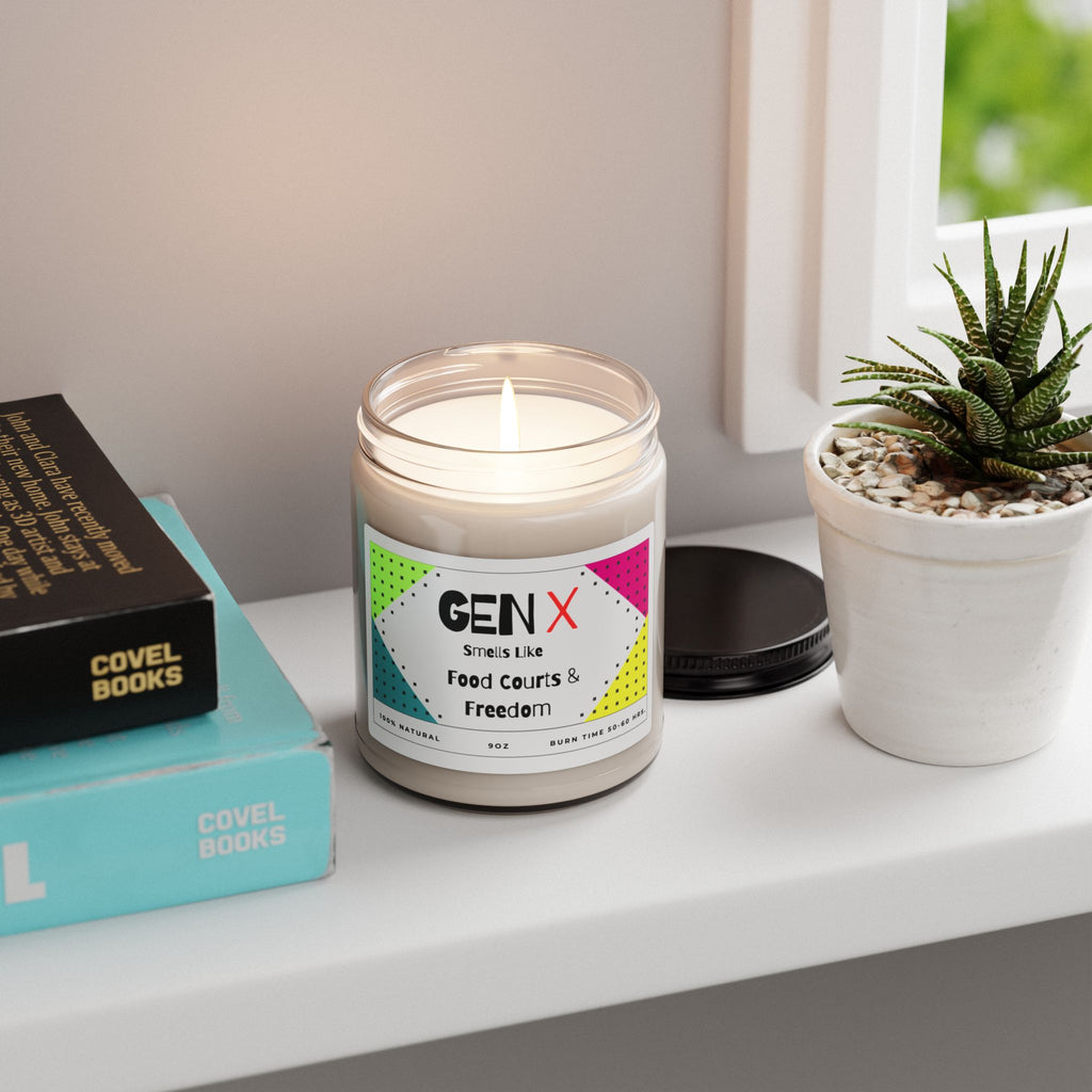 Gen X Scented Soy Candle – “Smells Like Food Courts & Freedom” (9oz)