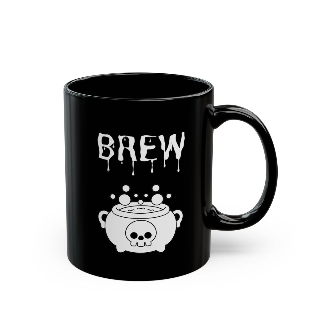 Brew Cauldron Black Coffee Mug — Spooky Halloween Witchy 11oz & 15oz