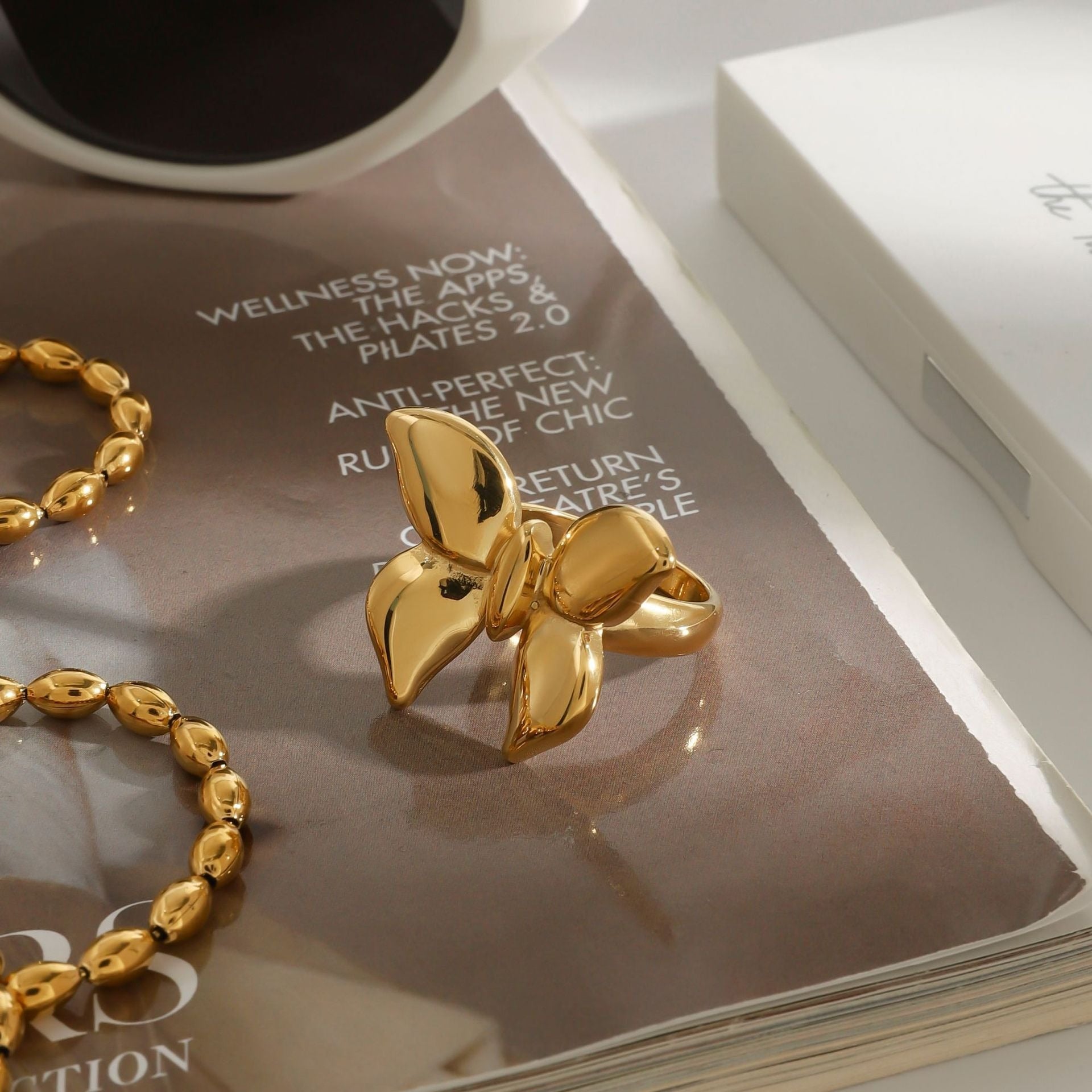 18K Gold Butterfly Ring