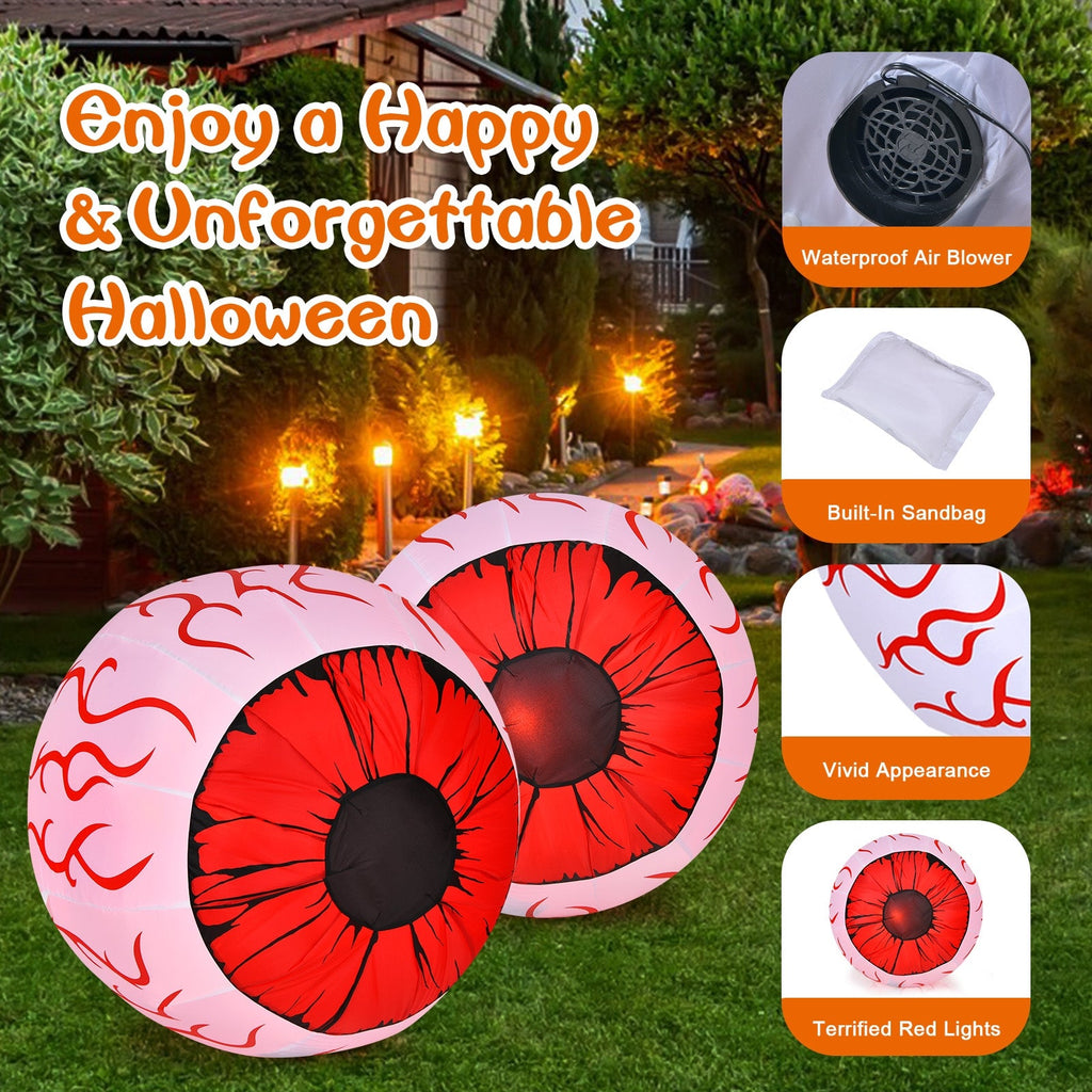 Light-Up Inflatable Halloween Eyeballs, Set of 2