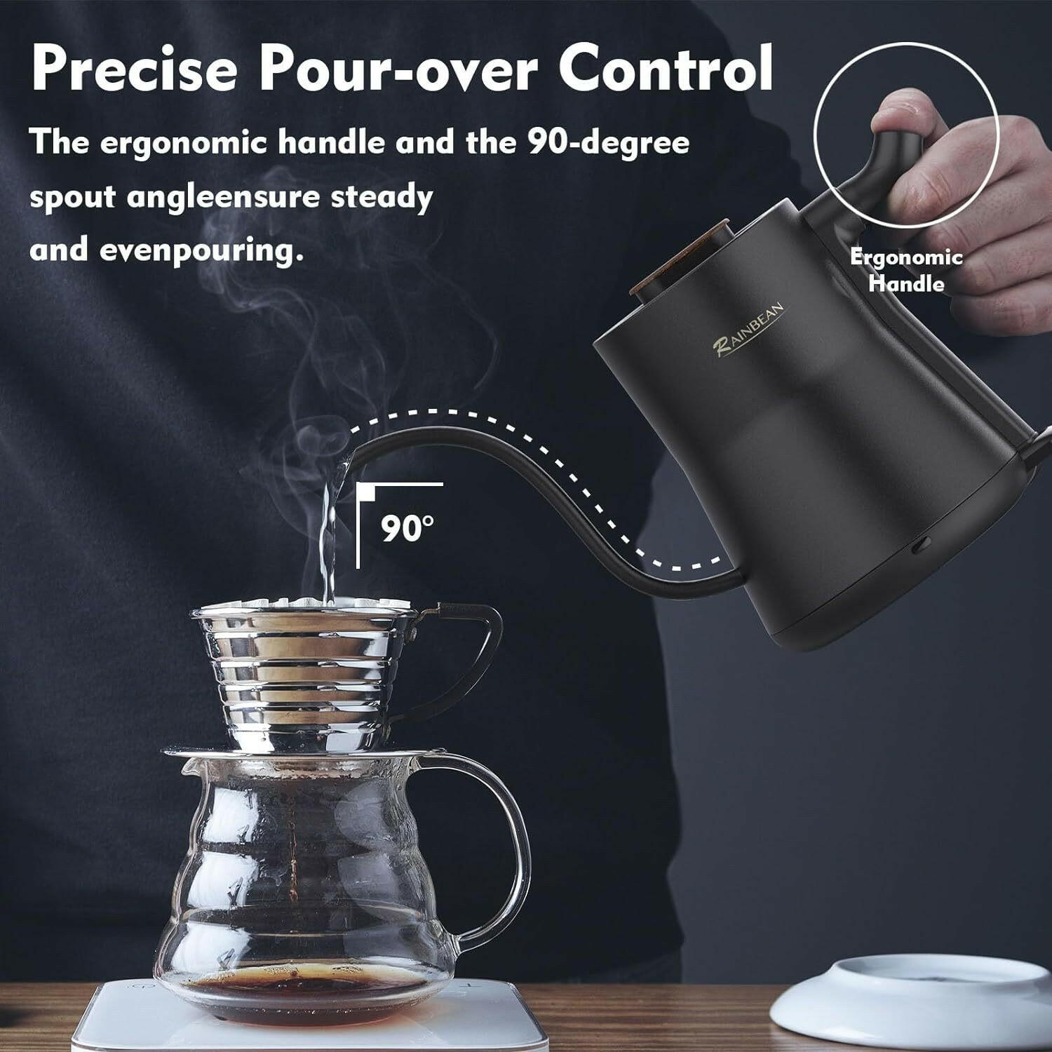 Gooseneck Electric Kettle — Stainless Steel, Rapid Heat & Auto Shutoff