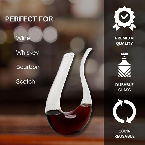 Amadeo U-Shaped Wine Decanter & Aerator — 25 oz
