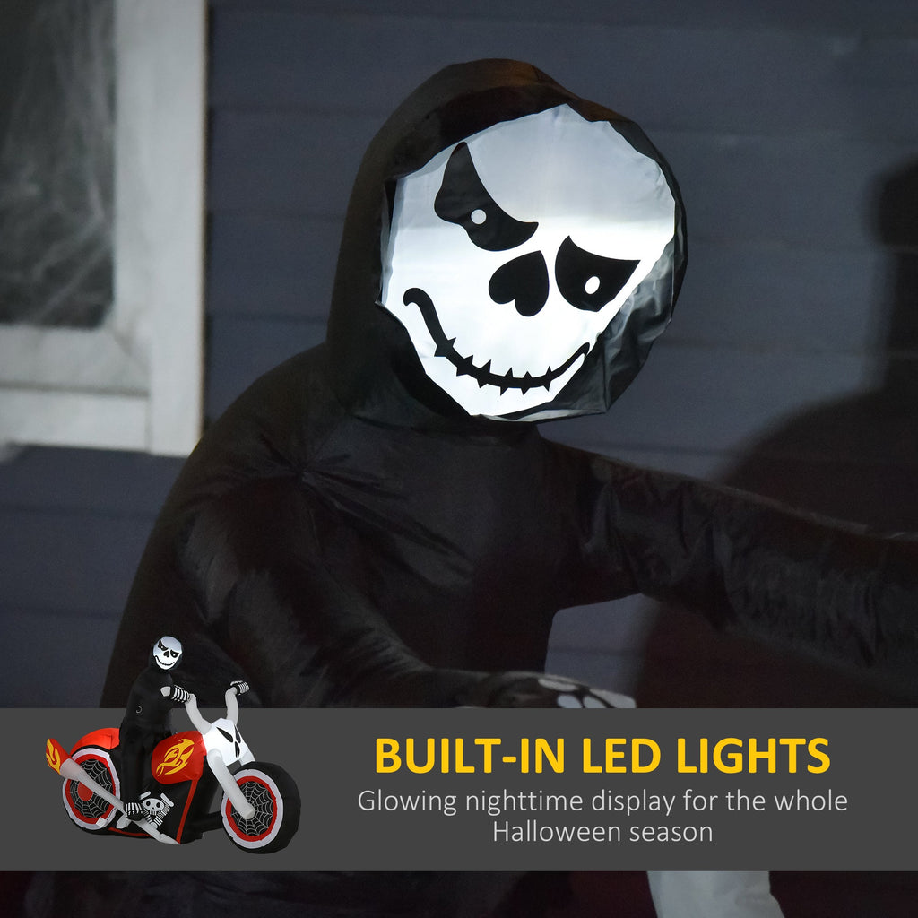 Grim Ghost Biker Halloween Yard Inflatable
