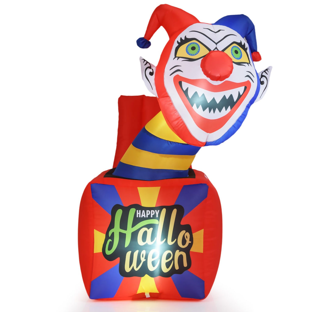 6-Foot Light-Up Halloween Clown Inflatable