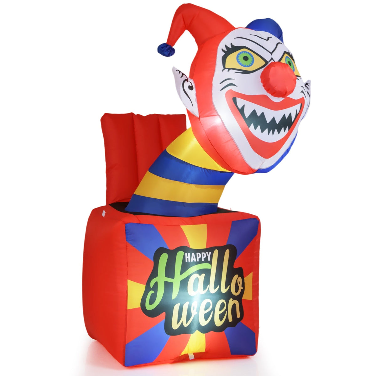 6-Foot Light-Up Halloween Clown Inflatable