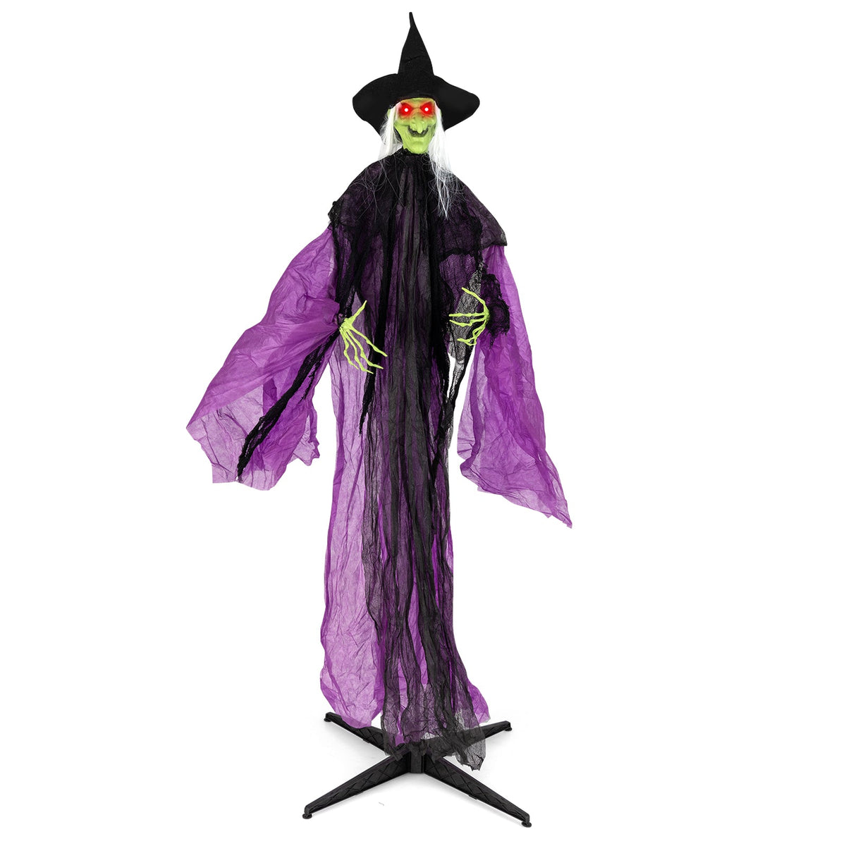Animated Standing Halloween Witch with Glowing Eyes