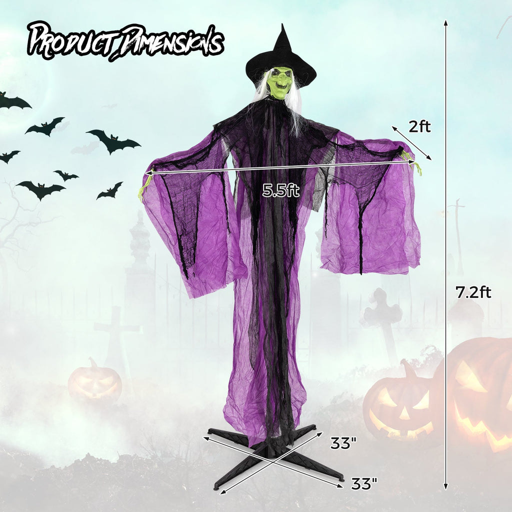Animated Standing Halloween Witch with Glowing Eyes