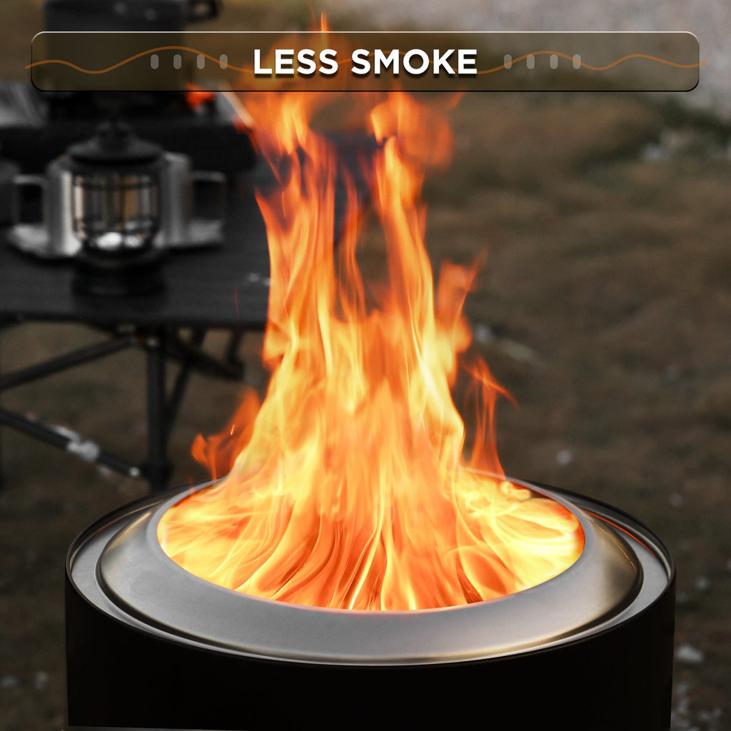 Pluto Smokeless Outdoor Fire Pit – Painted Black