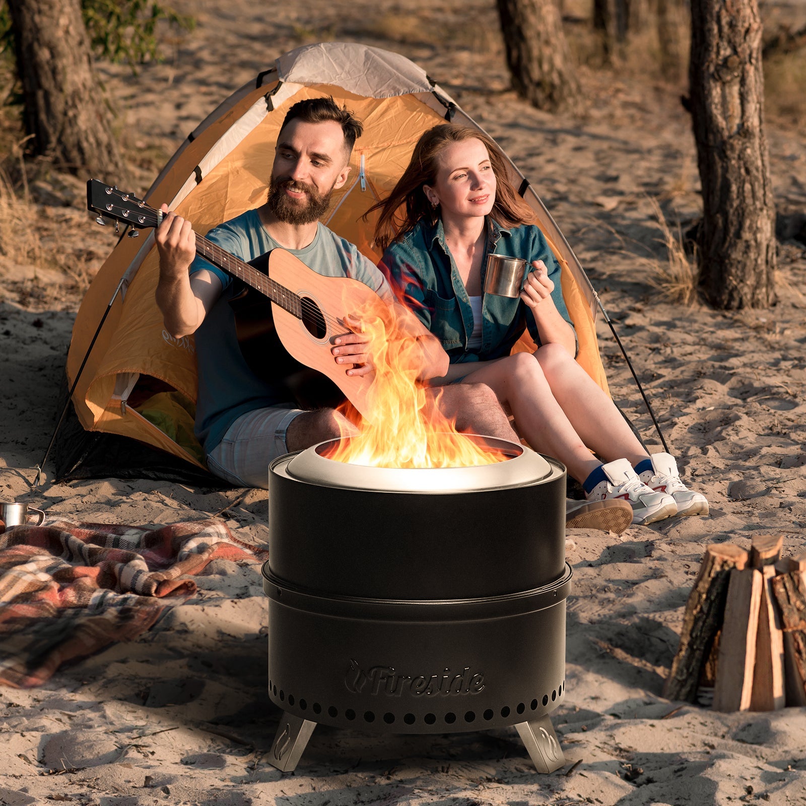 Pluto Smokeless Outdoor Fire Pit – Painted Black