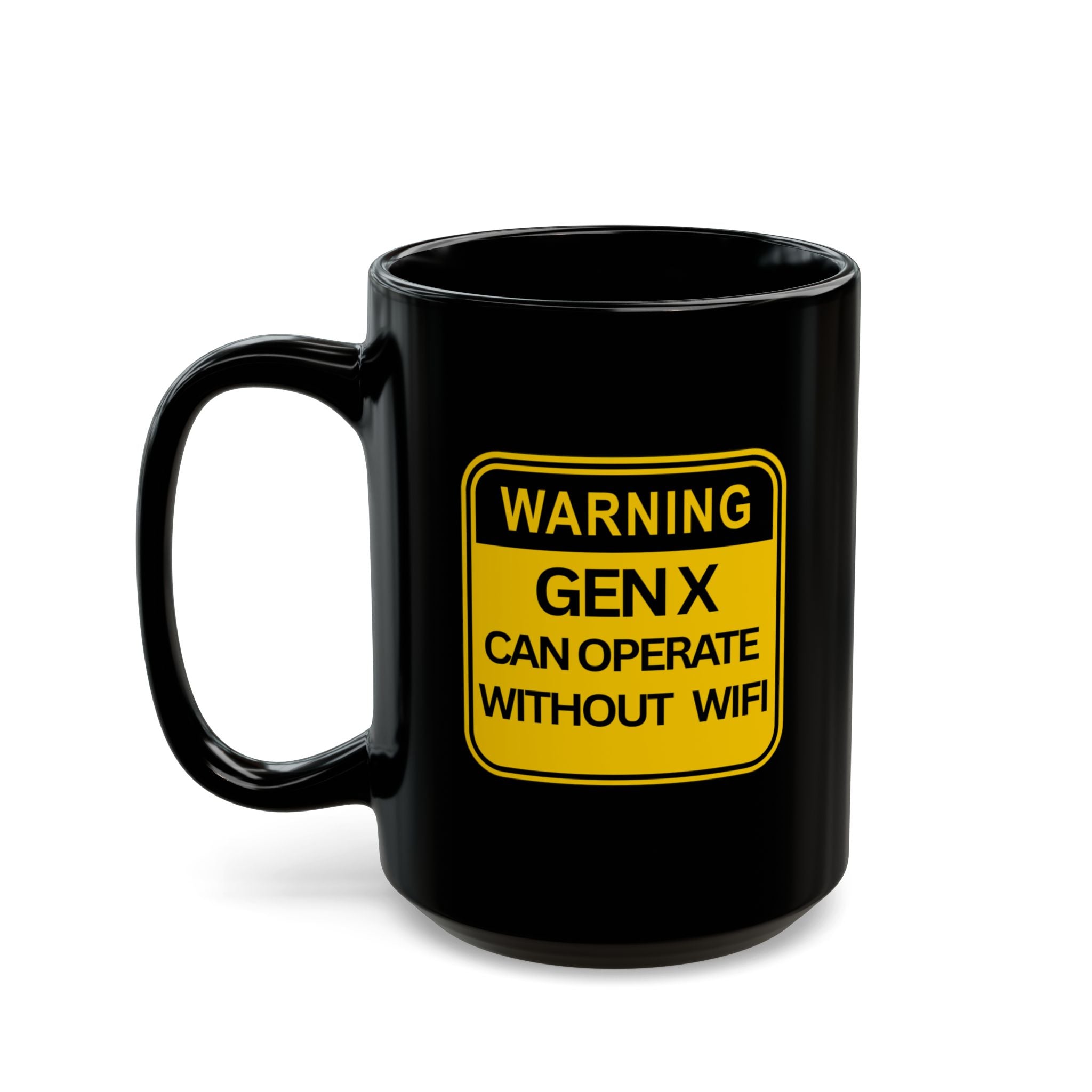Gen X Black Mug — "I Survived the 80s & 90s and All I Got Was This Coffee Mug" (15oz)