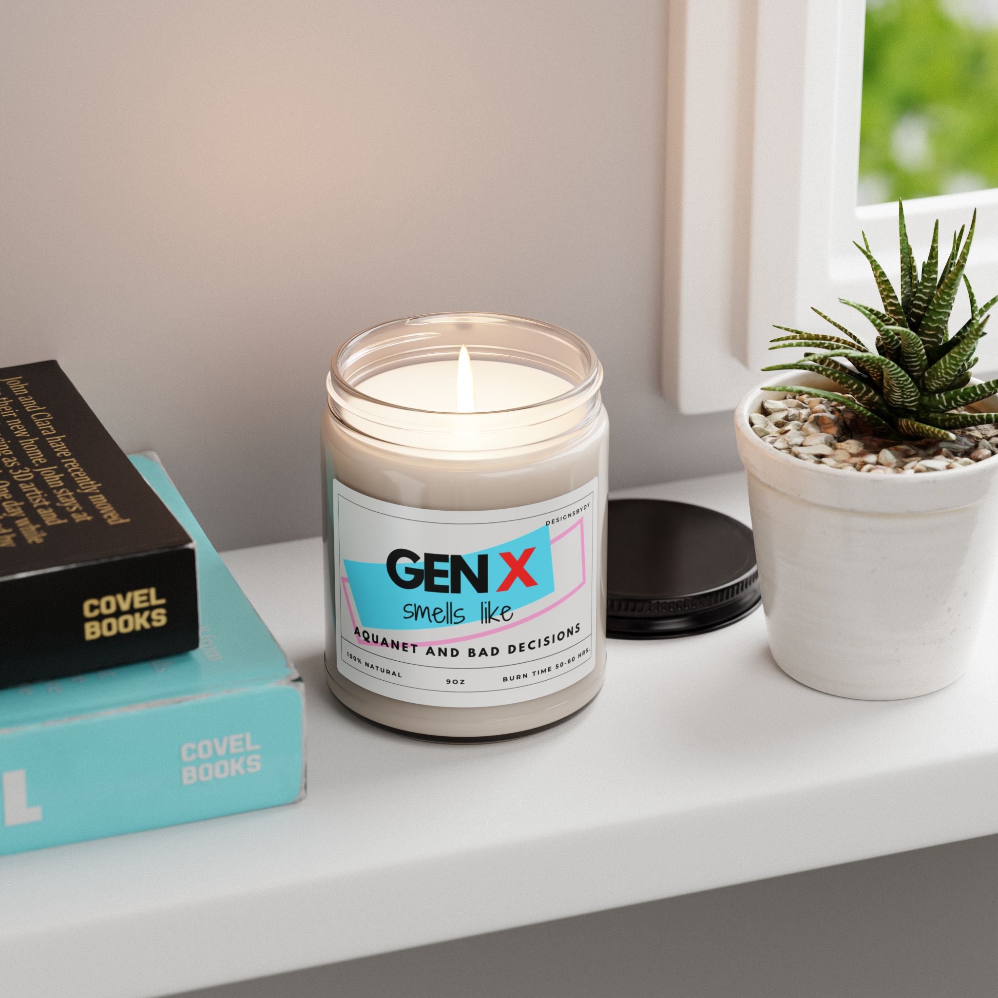 Gen X Scented Soy Candle — "Smells Like Aquanet and Bad Decisions" (9 oz)