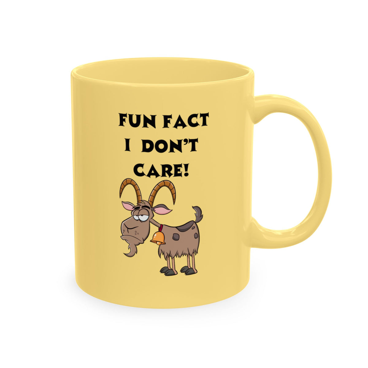 Funny Goat Ceramic Mug - "Fun Fact I Don't Care" Coffee Cup