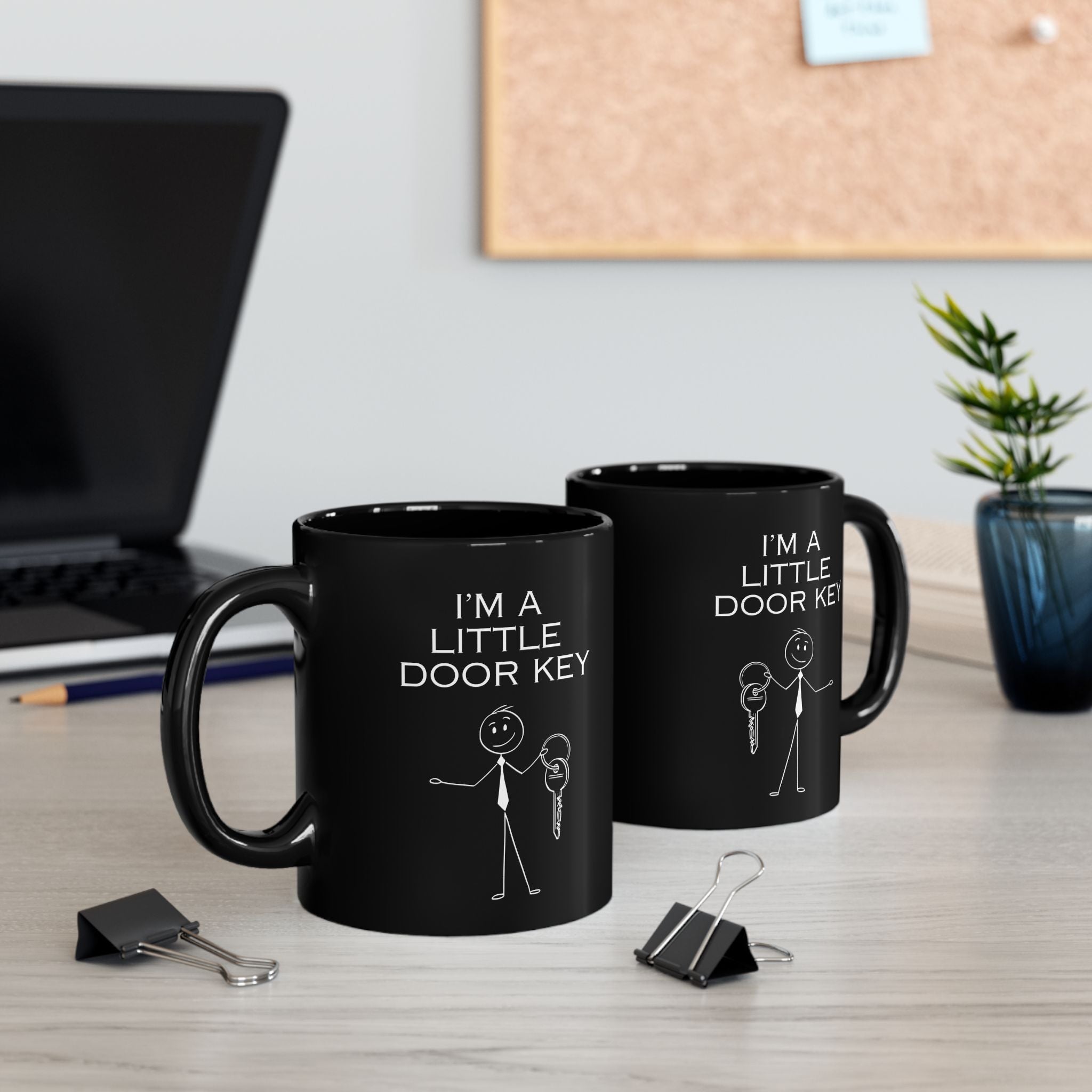 I'm a Little Door Key Mug — Funny Stick Figure Keyholder Coffee Cup (11oz, 15oz)