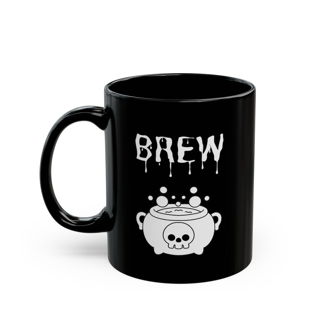 Brew Cauldron Black Coffee Mug — Spooky Halloween Witchy 11oz & 15oz