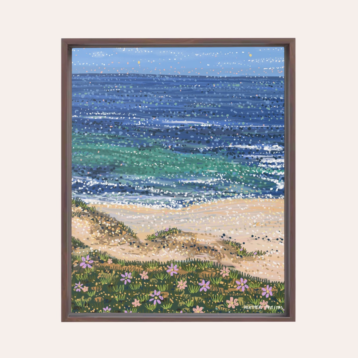 Daisy Tides Framed Fine Art Canvas Print