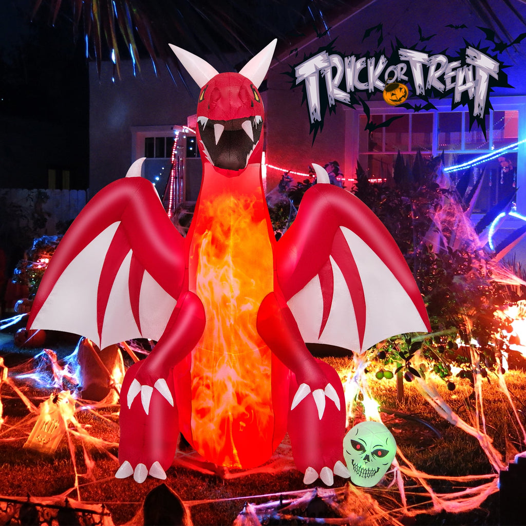 Light-Up Red Dragon Halloween Inflatable