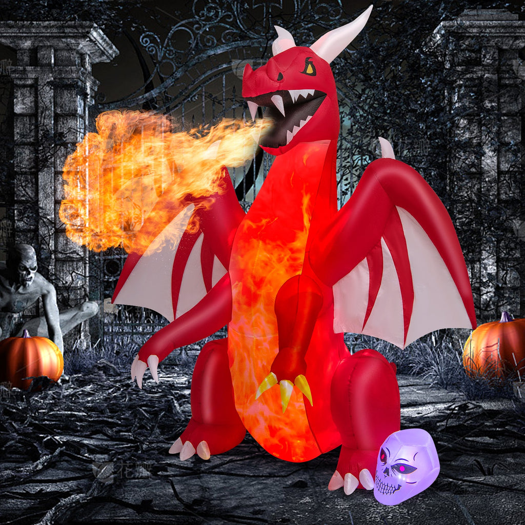 Light-Up Red Dragon Halloween Inflatable