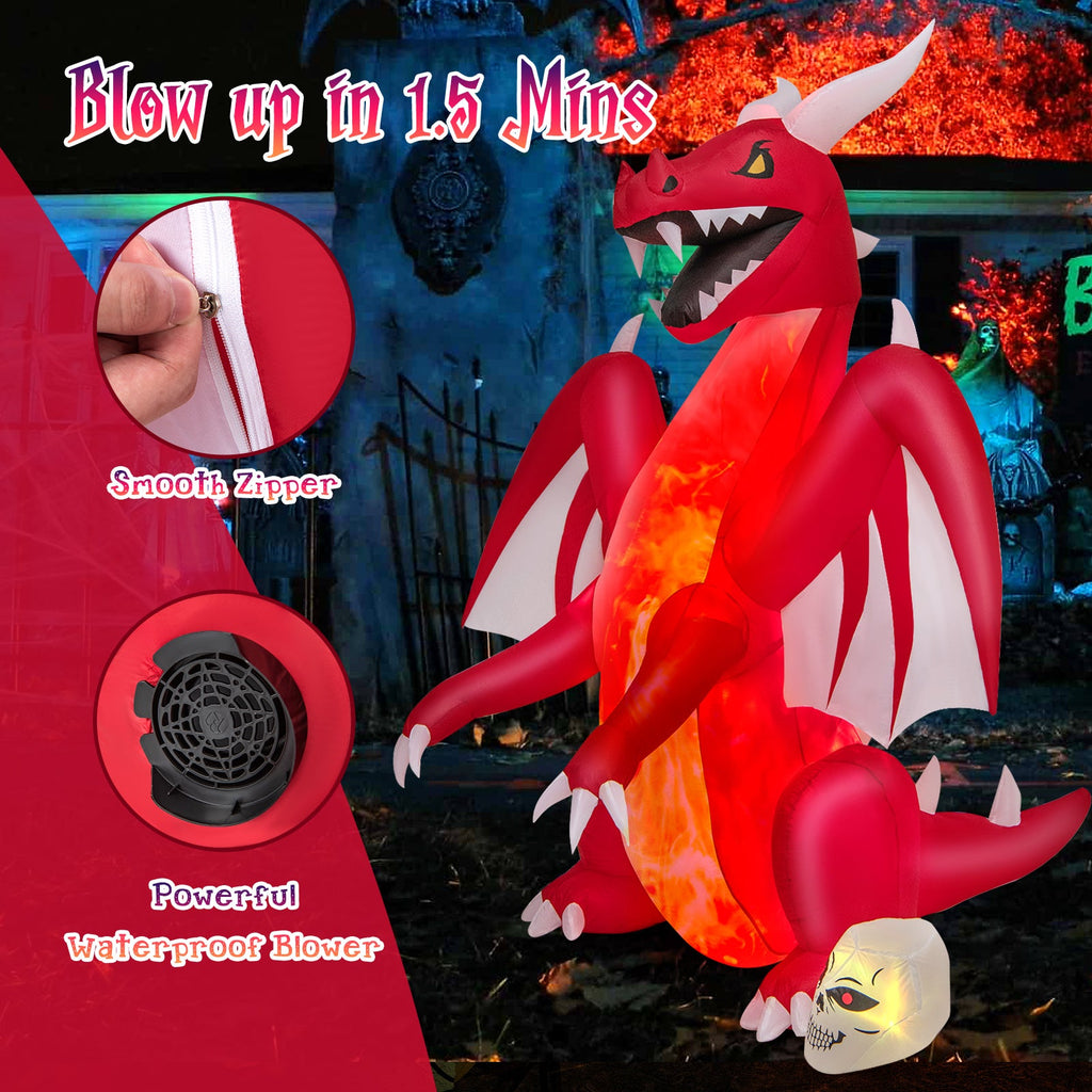 Light-Up Red Dragon Halloween Inflatable