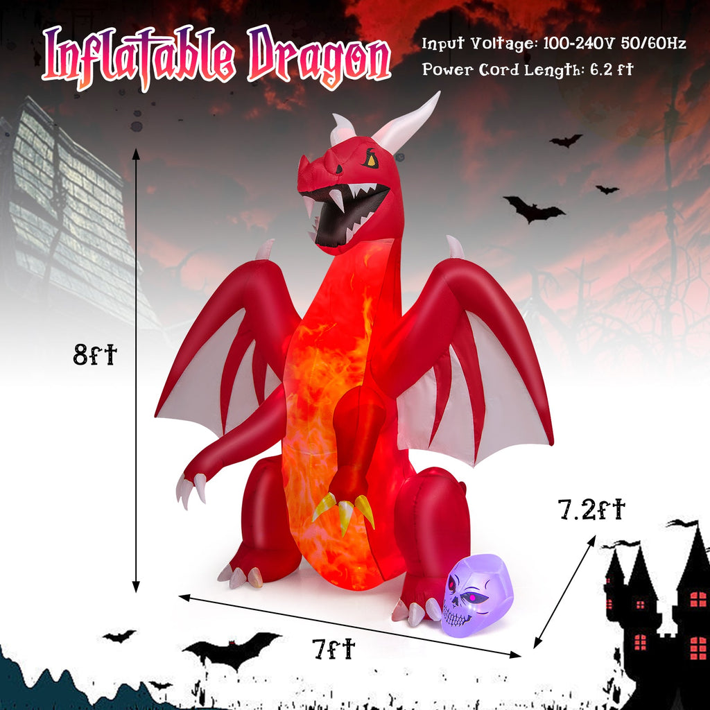 Light-Up Red Dragon Halloween Inflatable