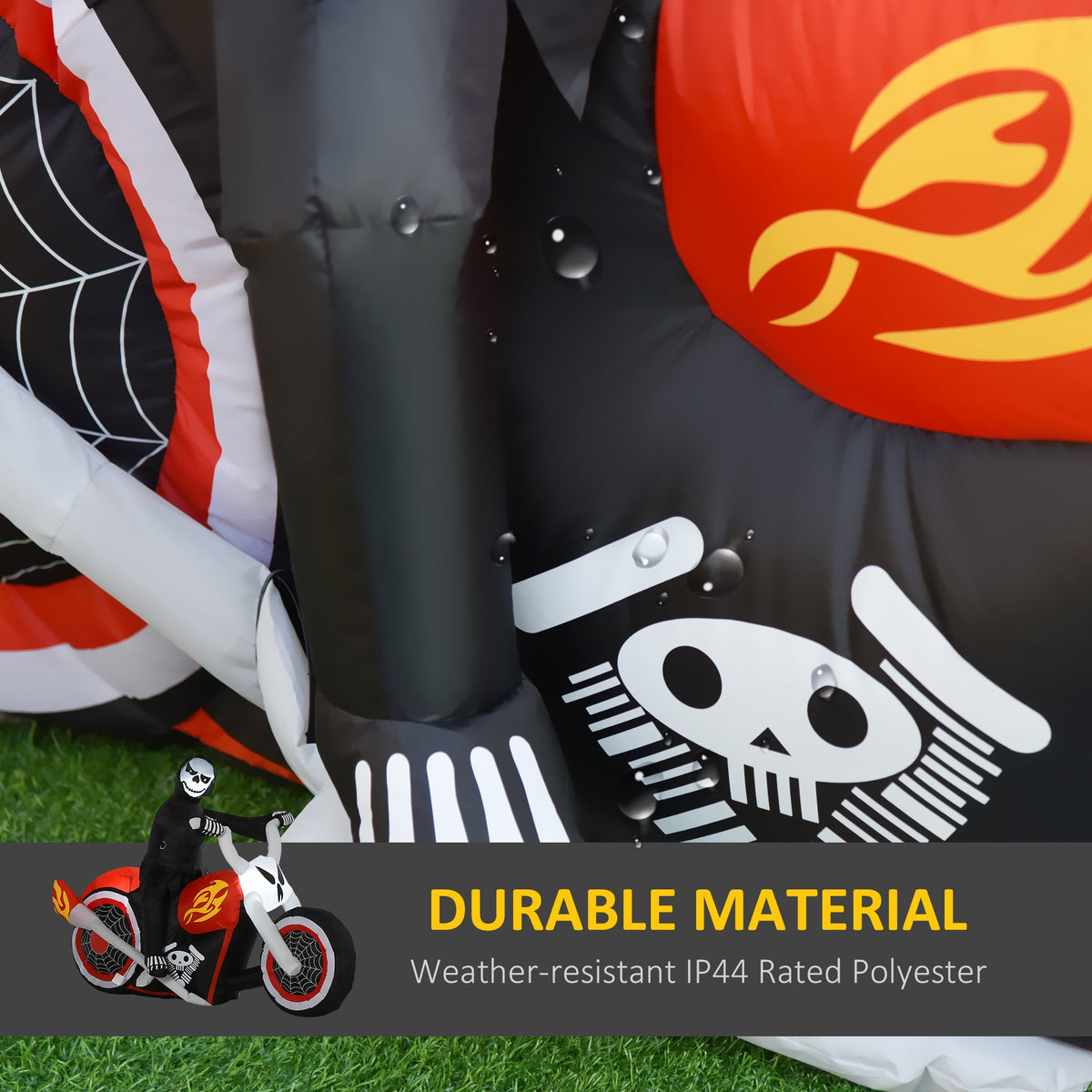 Grim Ghost Biker Halloween Yard Inflatable