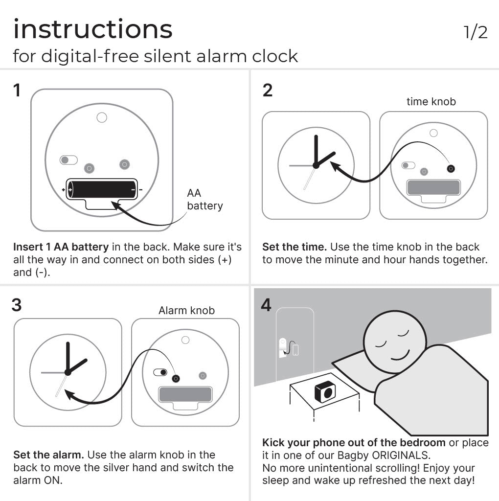 Bagby CLASSIC – Silent Alarm Clock